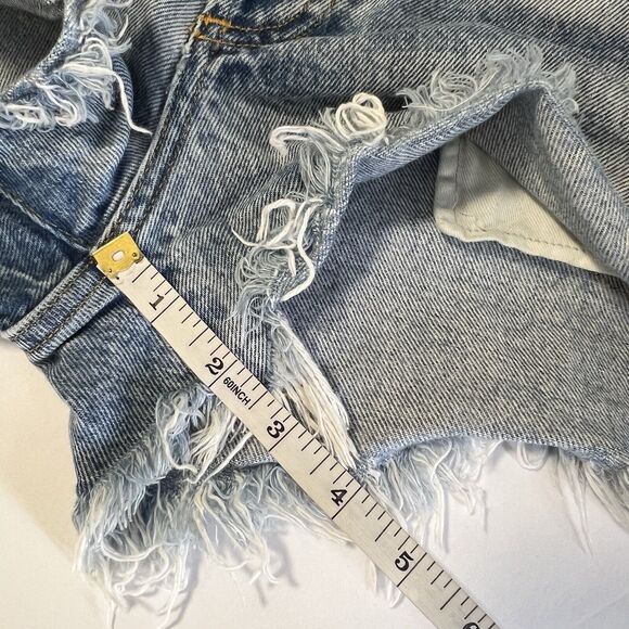 Agolde Sz 30 Parker Vintage Cut Off Distressed Button Fly Denim Shorts - Picture 8 of 11